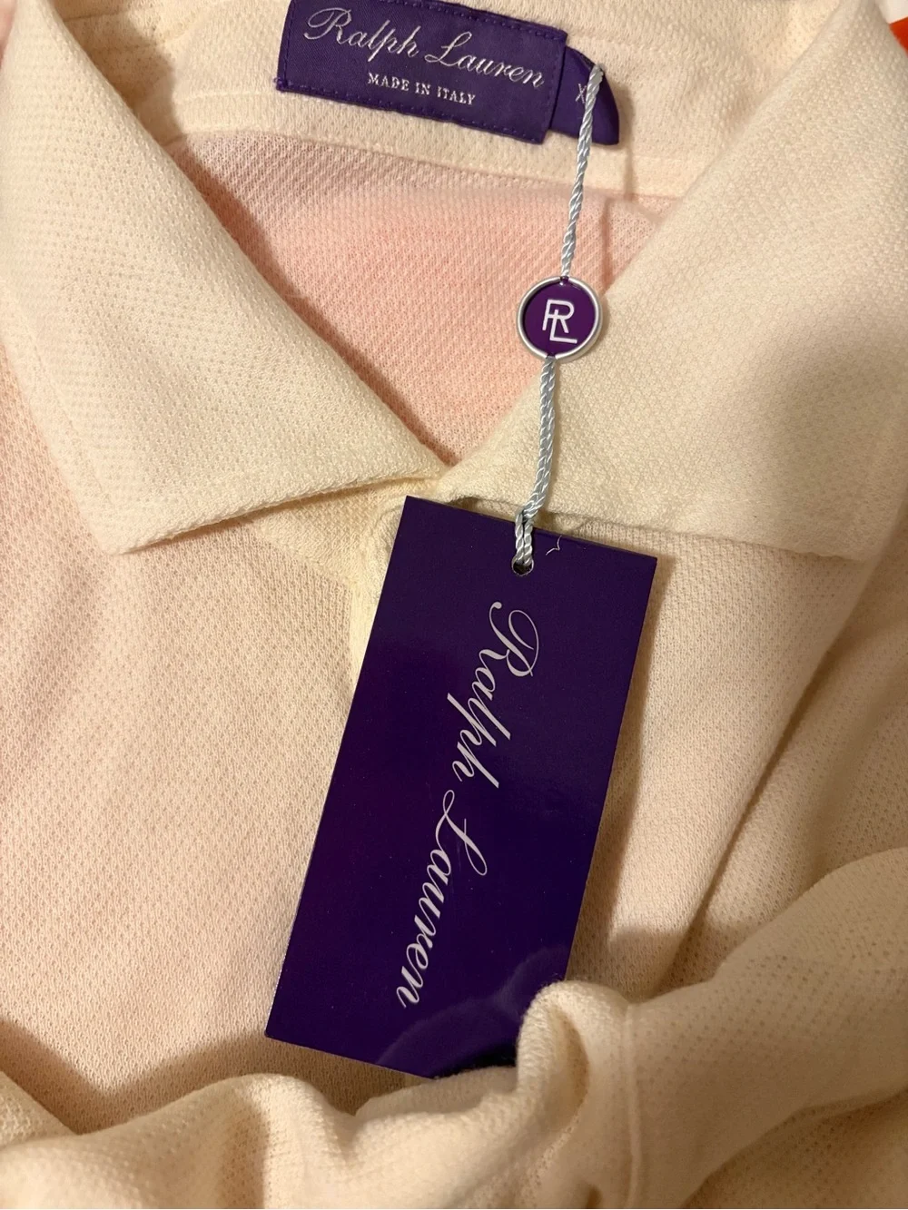 Ralph Lauren Cashmere Men's Ivory Knit Polo Shirt